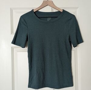 Women's Teal/Blue T-Shirt Ribbed, a new day, Size M